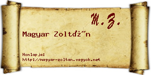 Magyar Zoltán névjegykártya